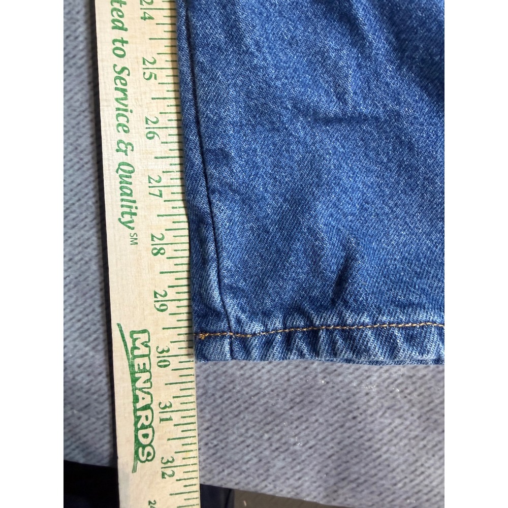 LL Bean Flannel Lined Jeans 20W Reg Original Fit Relaxed Plaid Medium Wash - Picture 5 of 7